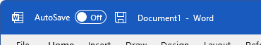 The autosave button in the Office application