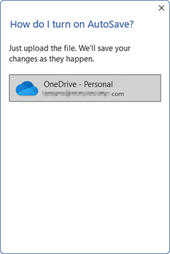 The autosave confirmation dialog